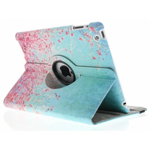 360° Draaibare Design Bookcase voor iPad 2 / 3 / 4 - Roze Bloesem
