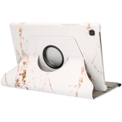 iMoshion 360° Draaibare Design Bookcase voor de Galaxy Tab A7 - White Marble