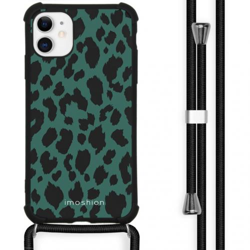iMoshion Design hoesje met koord voor de iPhone 11 - Luipaard - Groen / Zwart