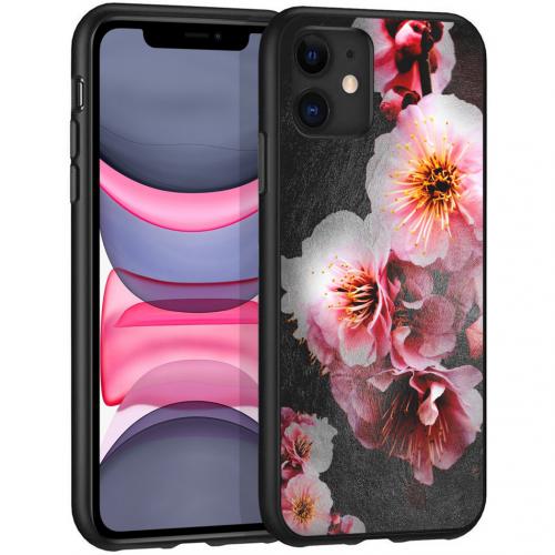 iMoshion Design hoesje voor de iPhone 11 - Bloem - Roze / Zwart