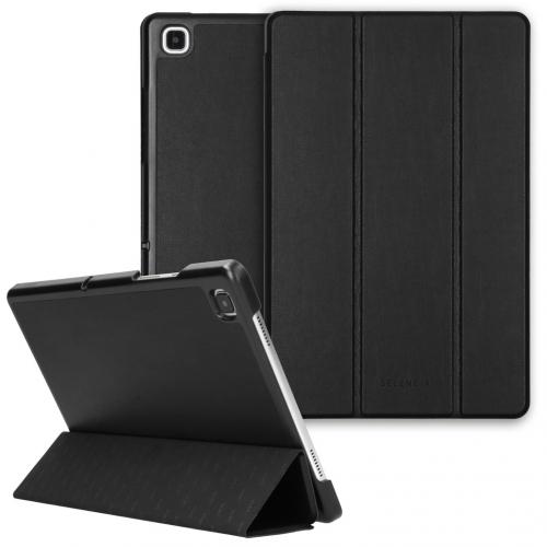 Nuria Vegan Lederen Trifold Book Case voor de Samsung Galaxy Tab A7 - Zwart