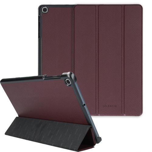 Selencia Kesia Slang Trifold Book Case voor de Samsung Galaxy Tab A 10.1 (2019) - Donkerrood