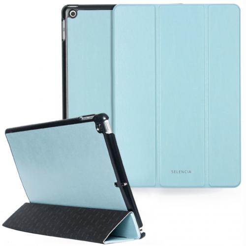 Selencia Nuria Vegan Lederen Trifold Book Case voor de iPad 10.2 (2019 / 2020 / 2021) - Lichtblauw