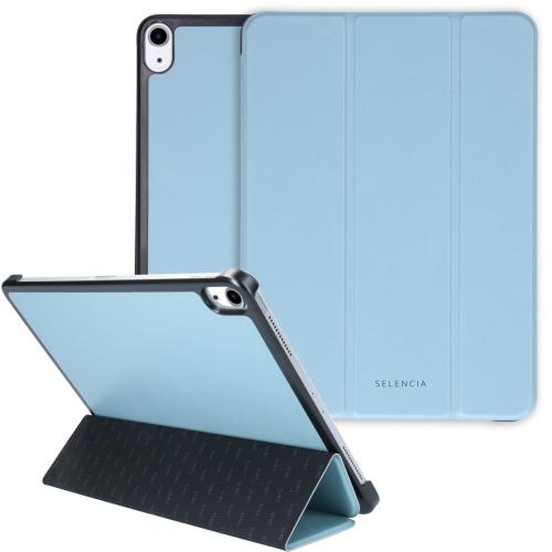 Selencia Nuria Vegan Lederen Trifold Book Case voor de iPad Air (2022 / 2020) - Blauw