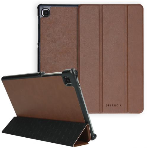 Selencia Nuria Vegan Lederen Trifold Book Case voor de Samsung Galaxy Tab A7 Lite - Bruin