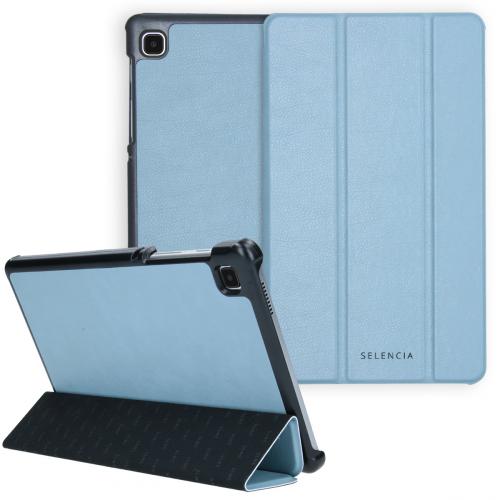 Selencia Nuria Vegan Lederen Trifold Book Case voor de Samsung Galaxy Tab A7 Lite - Lichtblauw