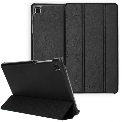 Selencia Nuria Vegan Lederen Trifold Book Case voor de Samsung Galaxy Tab A7 Lite - Zwart
