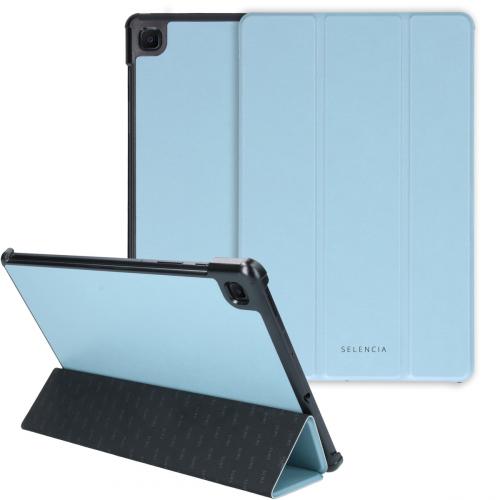 Selencia Nuria Vegan Lederen Trifold Book Case voor de Samsung Galaxy Tab S6 Lite - Blauw