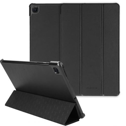 Selencia Nuria Vegan Lederen Trifold Book Case voor de Samsung Galaxy Tab S6 Lite - Zwart